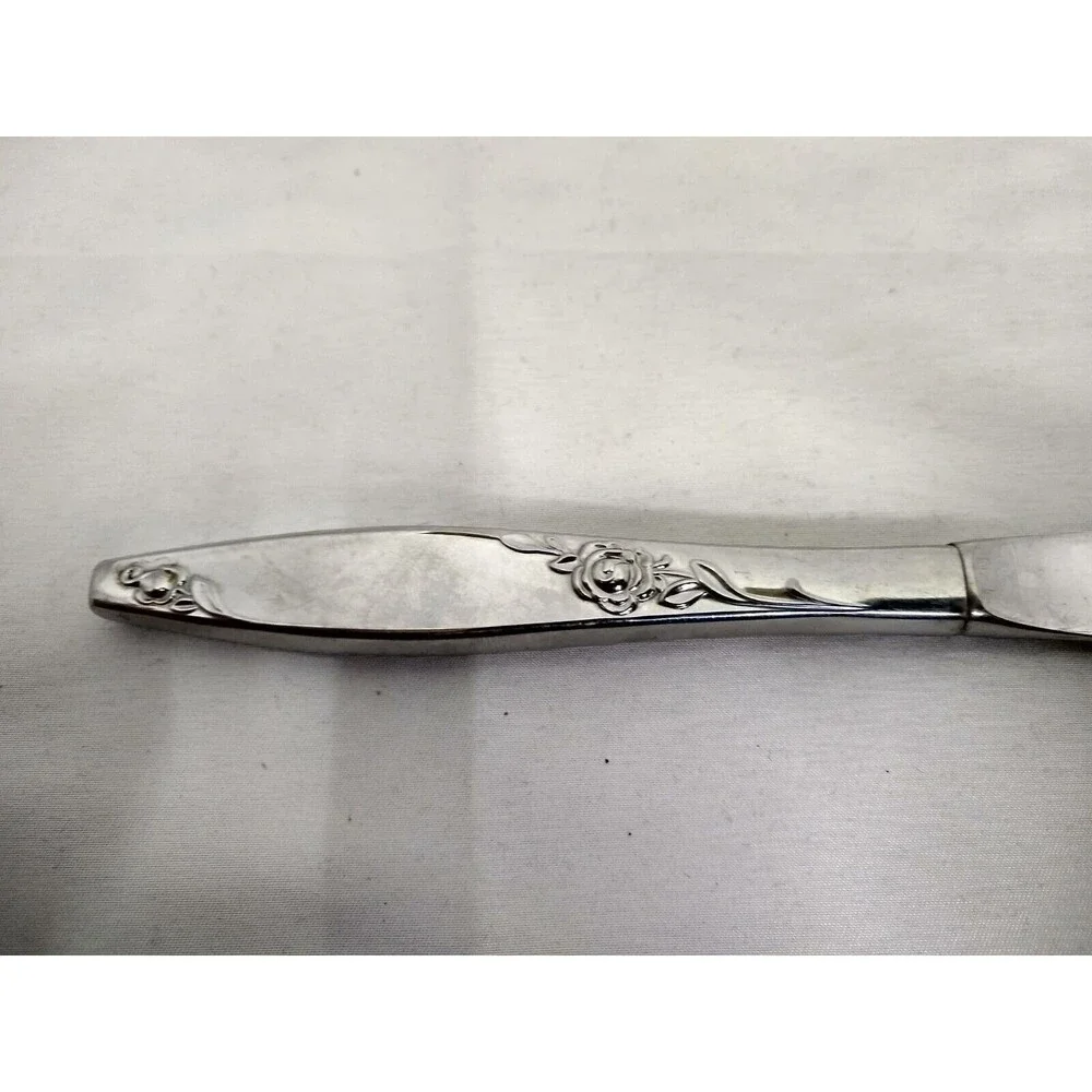 VINTAGE Oneida Silver Twilight Rose Modern Hollow Knives Set of 6 (Made in USA)